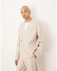 ASOS - – kragenlose, kastige anzugjacke - Lyst