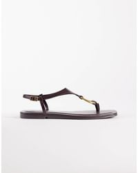 ASOS - Flint Toe Thong Sandal With Abstract Hardware - Lyst