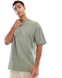 Brave Soul - T-shirt oversize à col montant - sauge - Lyst