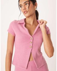 ASOS - Superzacht Vest Met Korte Mouwen En Knoopsluiting - Lyst