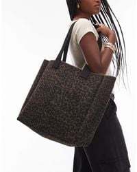 AllSaints - Izzy Fuzzy Leopard Tote Bag - Lyst
