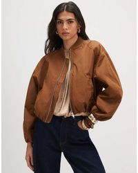 River Island - Long Sleeve Bomber Jacket - Lyst