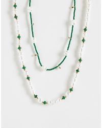 ASOS - 2 Pack Faux Pearl And Seedbead Necklace - Lyst