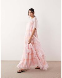 ARRANGE - Layered Ruffle Down Tiered Maxi Dress - Lyst