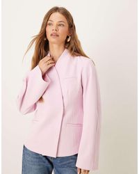 ASOS - Blazer Sartoriale Senza Colletto Con Maniche Cocoon - Lyst