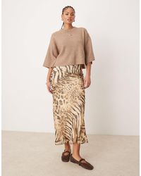 ASOS - Asos design tall – chiffon-maxirock mit leopardenmuster und bias-cut - Lyst