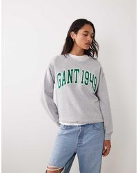 GANT - Graphic Logo Crew Neck Sweatshirt - Lyst