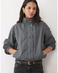 Threadbare - Veste imperméable à col cheminée - anthracite - Lyst