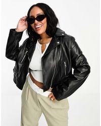 ASOS - Asos Design Curve Ultimate Faux Leather Biker Jacket - Lyst