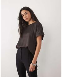 Jdy - Short Sleeve Satin Top - Lyst