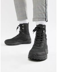 asos high top sneakers in black mesh