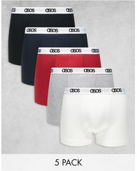 ASOS - 5-pack Trunks With Branded Waistband - Lyst
