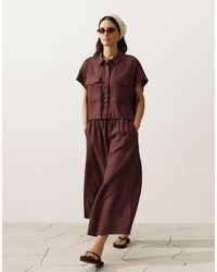 Oysho - 100% Linen Collared Shirt With Pockets - Lyst
