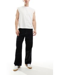 Jack & Jones - Pantalon charpentier baggy avec coutures contrastantes - Lyst