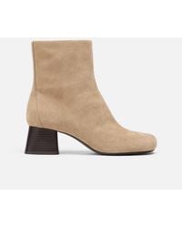 Stradivarius - Leather Block Heel Ankle Boots - Lyst