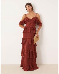 True Decadence - V Neck Spaghetti Strap Maxi Dress - Lyst