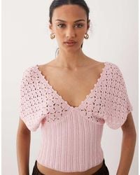 ASOS - Knitted Plunge Cinch Top - Lyst