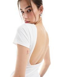 Monki - Top With Short Sleeves And Low Back - Lyst