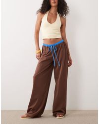 ASOS - Wide Leg Trouser Co-ord With Contrast Waistband - Lyst