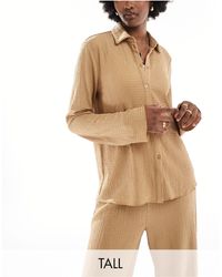 Vero Moda - Chemise d'ensemble en jersey texturé - beige - Lyst