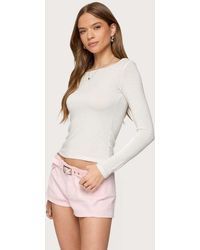 Edikted - Semi Sheer Long Sleeve Top - Lyst