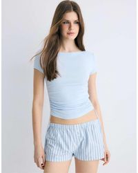 Stradivarius - Striped Button-Detail Shorts - Lyst