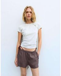 Pull&Bear - Shorts Van Linnenmix - Lyst