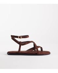 SEQWL Wide Fit - Strappy Flat Sandals With Buckle Detail - Lyst