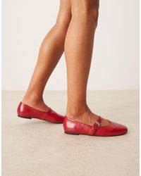 Asos Design Wide Fit - Leah Mary Jane Ballets - Lyst
