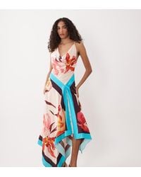 ASOS - Asos Design Tall Deep Cowl Asymmetric Open Back Maxi Dress - Lyst