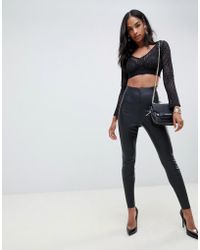 ASOS Sprayon-Hose in Lederoptik - Schwarz