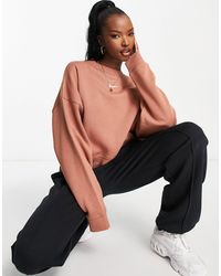 nike mini swoosh oversized cropped grey zip through moletom com capuz