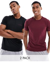 Emporio Armani - Bodywear 2 Pack Core Logo Band T-shirts - Lyst