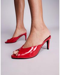 Public Desire - Stessy Heeled Peep Toe Mule Sandals - Lyst