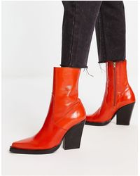 ASOS - Eclipse Premium Leather Western Sock Boots - Lyst