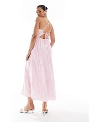 Hollister - Open Back Maxi Dress With Thigh Split - Lyst