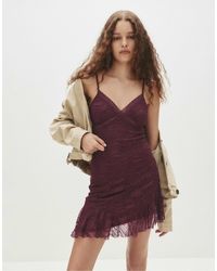 Pull&Bear - – kurzes, asymmetrisches kleid mit spitze - Lyst