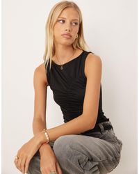 ASOS - Jersey Ruched Detail Tank Top In - Lyst