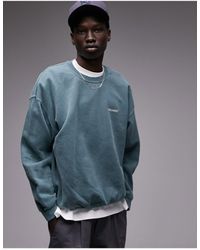 TOPMAN - Oversized Fit Sweatshirt With Archives Front And Back Print - Lyst