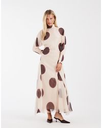 ASOS - High Neck Maxi Dress With Asymmetric Waist - Lyst