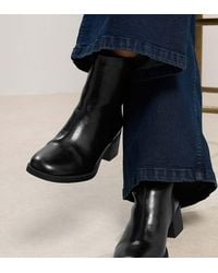 Yours Clothing - Faux Leather Square Toe Chelsea Boots - Lyst