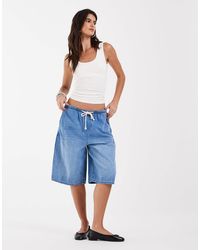ASOS - Short bermuda en jean ample avec détail - Lyst