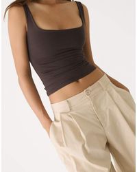 Stradivarius - Top Senza Maniche Con Scollo Squadrato - Lyst