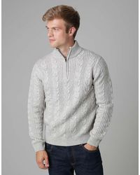 French Connection - 1/2 Zip Cable Knit Jumper - Lyst