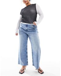 ASOS - Asos Design Curve Cropped Wide Leg Jeans - Lyst