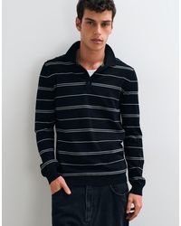 Only & Sons - Polo De Punto A Rayas Negras Y Grises-Negro - Lyst