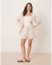 ASOS - Linen Look Pull On Shorts Co-ord - Lyst