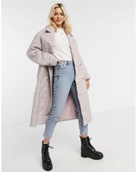 ASOS Oversized Jas Met Visgraatmotief - Paars