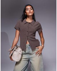 ASOS - Textured Button Up Short Sleeve Shirt - Lyst