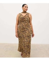 Pretty Lavish Curve - Chiffon Cowl Neck Tie Detail Maxi Dress - Lyst